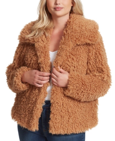 Shop Jessica Simpson Trendy Plus Size Sasha Faux-fur Jacket In Burro