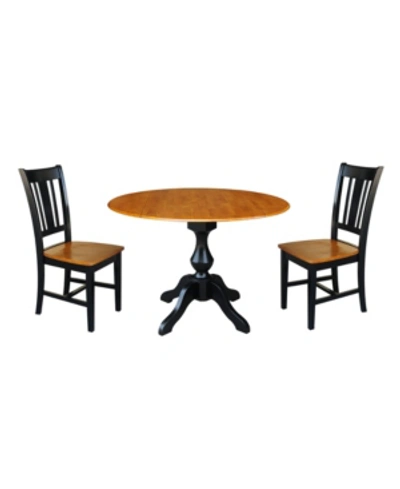 Shop International Concepts International Concept 42" Round Top Pedestal Table With 2 Chairs In Black