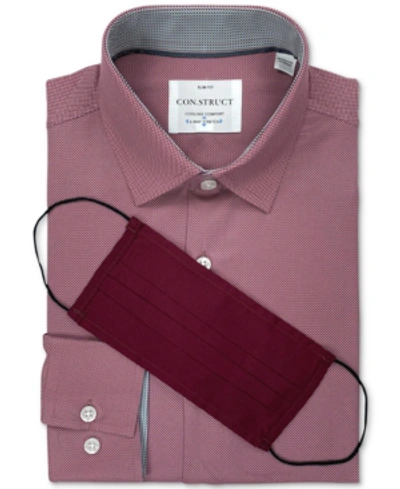 Shop Construct Receive A Free Face Mask With Purchase Of The Con. Struct Men's Slim-fit Burgundy Dress Shirt, Creat