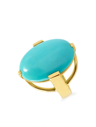 Shop Ippolita Women's Rock Candy 18k Yellow Gold & Turquoise Oval Ring