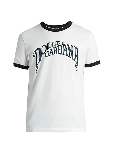 Shop Dolce & Gabbana Men's Ringer T-shirt In White