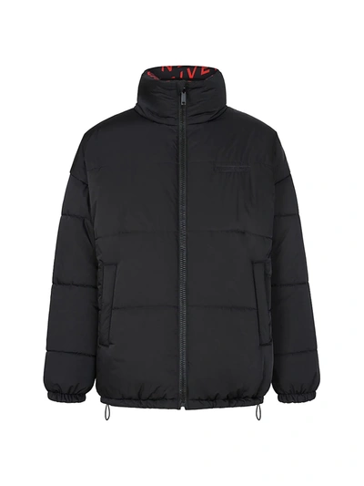 Shop Givenchy Reversible Logo Puffer Jacket In Black Red