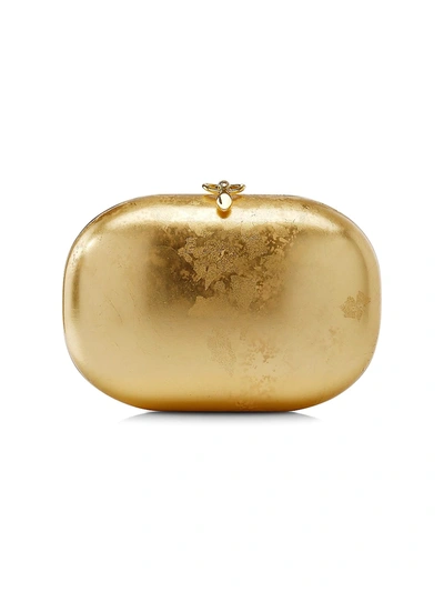 Shop Jeffrey Levinson Women's Elina Metallic Fine Leaf Clutch In Gold