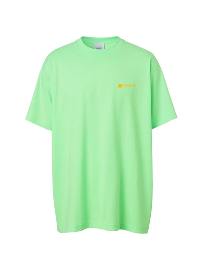 Shop Burberry Aaron Logo T-shirt In Neon Green