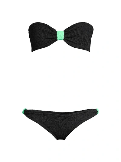 Shop Hunza G Women's Elektra Two-piece Bikini Set In Black Lime