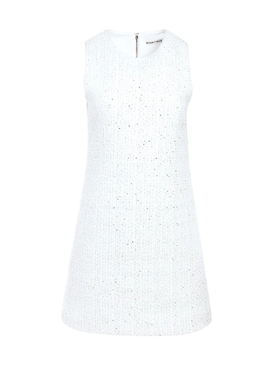 Shop Alice And Olivia Women's Coley Sleeveless Textured A-line Dress In White