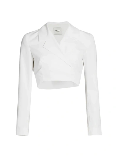 Shop A.w.a.k.e. Women's Cropped Wrap Jacket In White