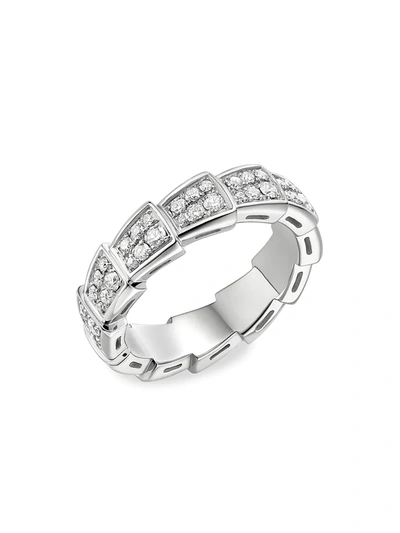 Shop Bvlgari Women's Serpenti Viper 18k White Gold & Diamond Ring