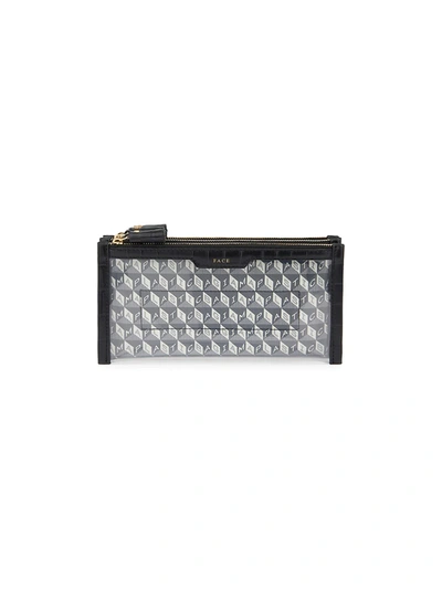 Shop Anya Hindmarch I Am A Plastic Bag Mini Filing Leather-trim Cabinet Makeup Bag In Charcoal