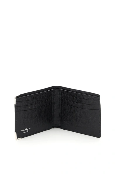 Shop Ferragamo New Gancini Bi-fold Wallet In Black