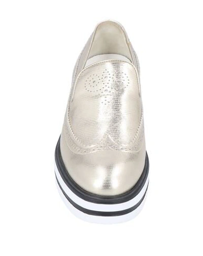 Shop Hogan Loafers In Platinum