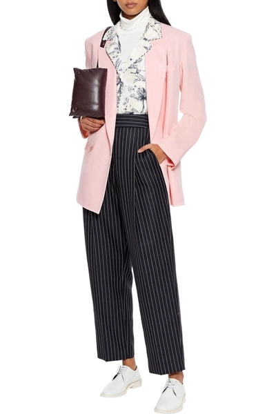 Shop Paul Smith Double-breasted Wool-twill Blazer In Baby Pink