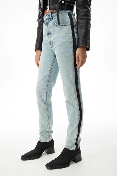 Shop Alexander Wang Tuxedo Jeans In Pebble Bleach