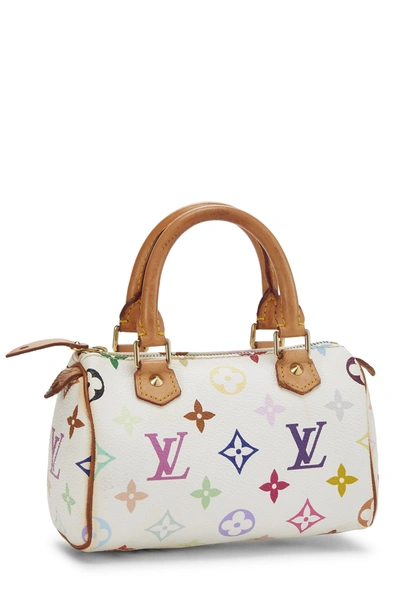 Pre-owned Louis Vuitton Takashi Murakami X  White Monogram Multicolore Hl Speedy Mini