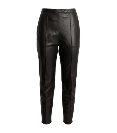 Shop Isabel Marant Leather Bleeta Trousers