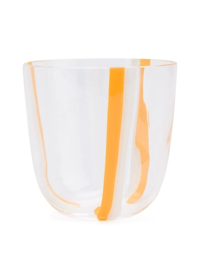 Shop Carlo Moretti Striped Drinking Glass In Orange