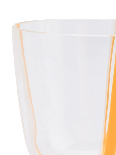 Carlo Moretti Striped Drinking Glass In Orange