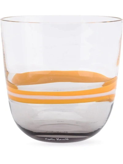 Shop Carlo Moretti Striped Glass In Yellow