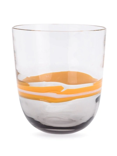 Carlo Moretti Striped Glass In Yellow