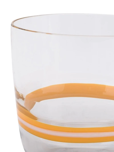 Shop Carlo Moretti Striped Glass In Yellow