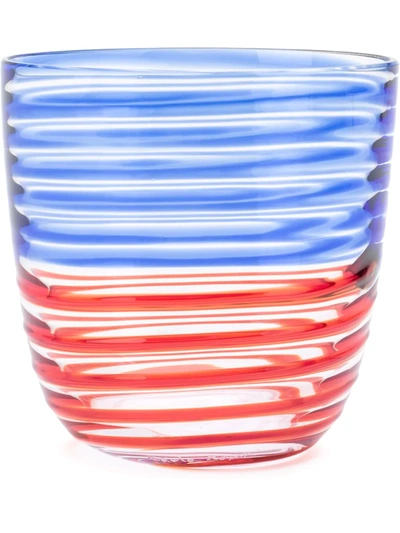 Shop Carlo Moretti Striped Glass In Blue