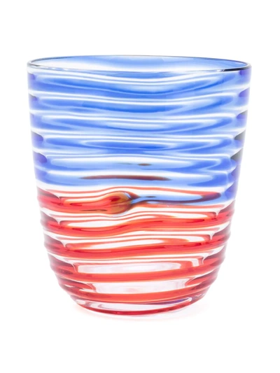 Shop Carlo Moretti Striped Glass In Blue