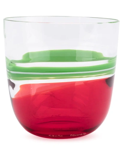 Shop Carlo Moretti Striped Glass In Red ,green