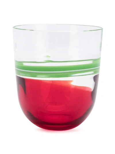 Carlo Moretti Striped Glass In Red ,green