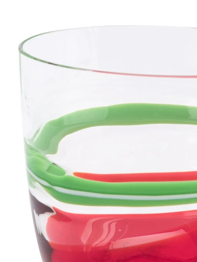 Carlo Moretti Striped Glass In Red ,green