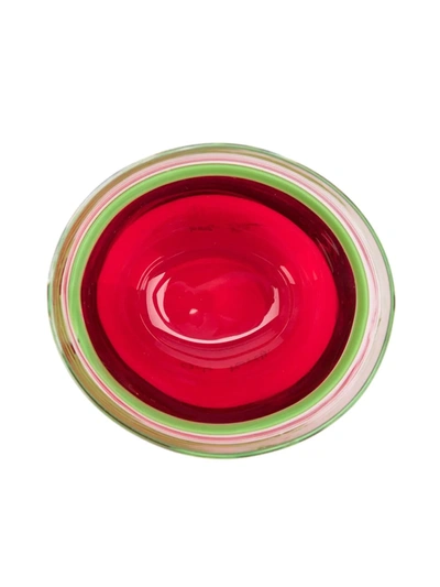 Carlo Moretti Striped Glass In Red ,green