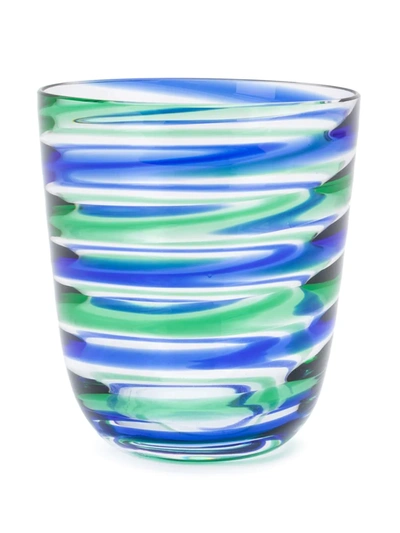 Shop Carlo Moretti Striped Glass In Blue