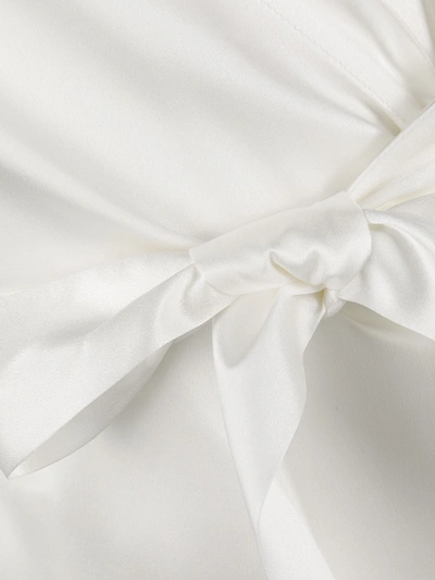 Shop La Perla Long-length Silk Robe In White
