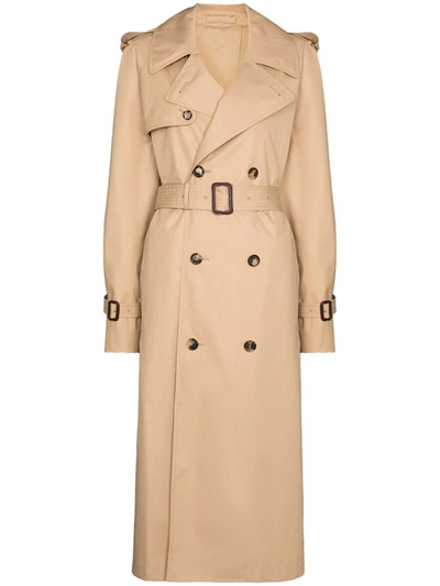Shop Wardrobe.nyc Belted Double-breasted Trench Coat In Neutrals
