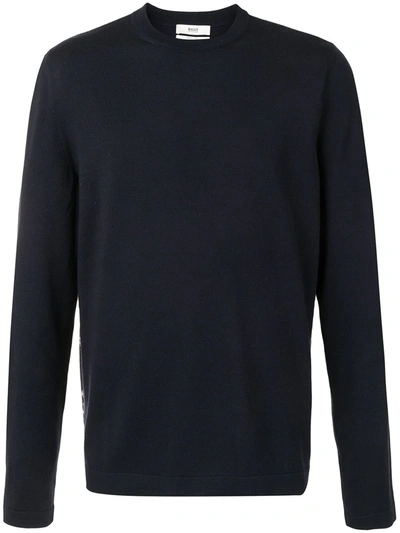 Shop Bally Logo-print Knitted Jumper In Blue