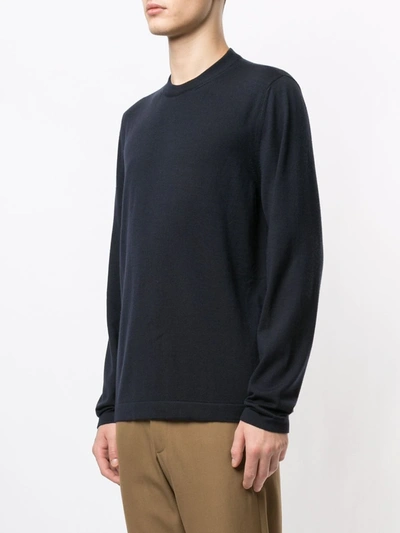 Shop Bally Logo-print Knitted Jumper In Blue