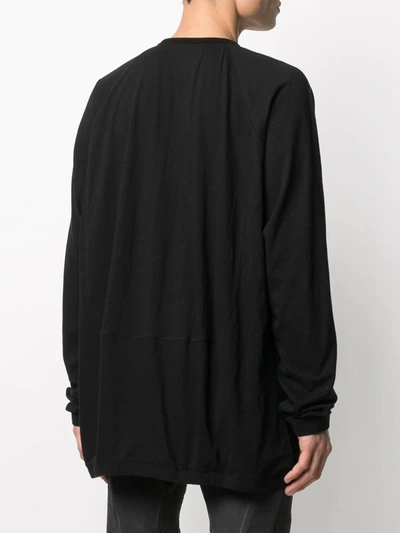 Shop Ziggy Chen Panelled Long-sleeved Shirt In Black