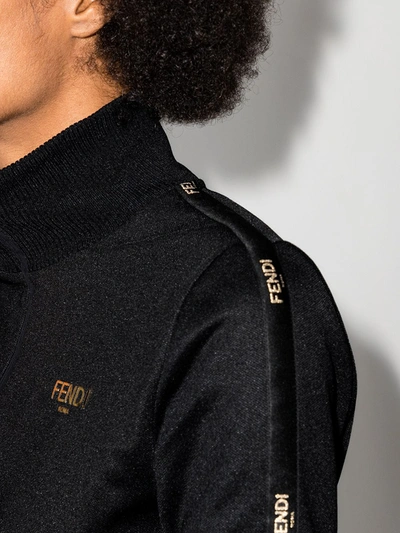 Shop Fendi Logo-embellished Track Jacket In Black