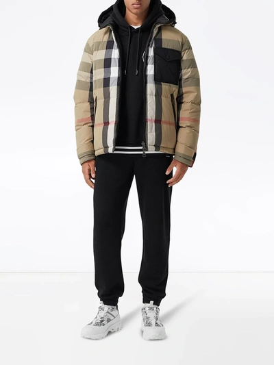 Shop Burberry Reversible Check Puffer Jacket In Neutrals