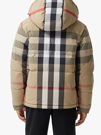 Shop Burberry Reversible Check Puffer Jacket In Neutrals