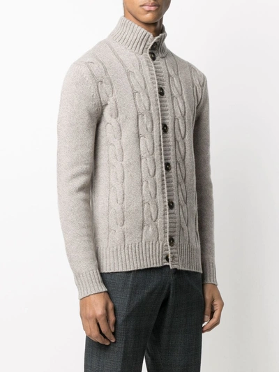 Shop Cenere Gb Cable Knit Cardigan In Neutrals