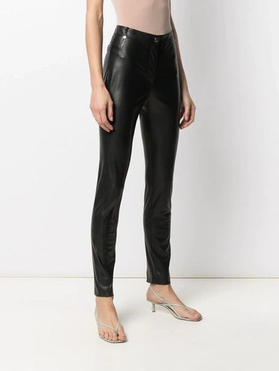 Shop Patrizia Pepe Skinny Fit Faux Leather Trousers In Black