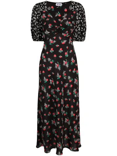 Shop Rixo London Cressida Floral Mini Dress In Black