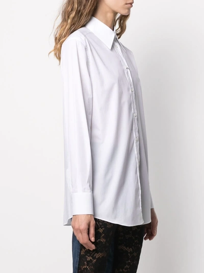 Shop Dolce & Gabbana Embroidered Poplin Shirt In White