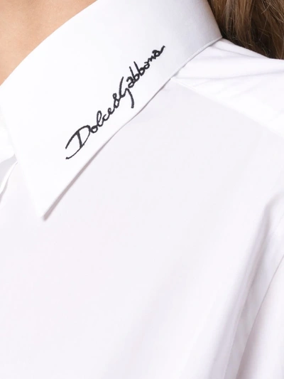 Shop Dolce & Gabbana Embroidered Poplin Shirt In White