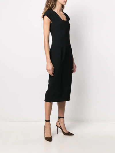 Shop Dolce & Gabbana Cady Midi Dress In Black