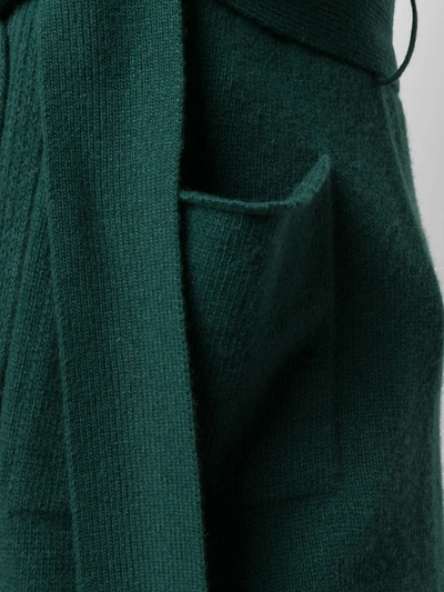 Shop Altea Belted Knitted Cardigan In Green