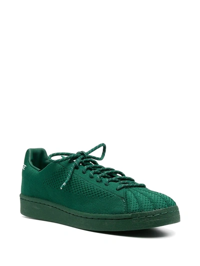 Shop Adidas Originals By Pharrell Williams Superstar Primeknit Lace-up Sneakers In Green