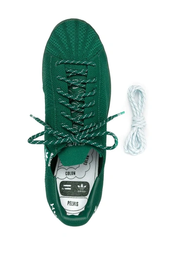 Shop Adidas Originals By Pharrell Williams Superstar Primeknit Lace-up Sneakers In Green
