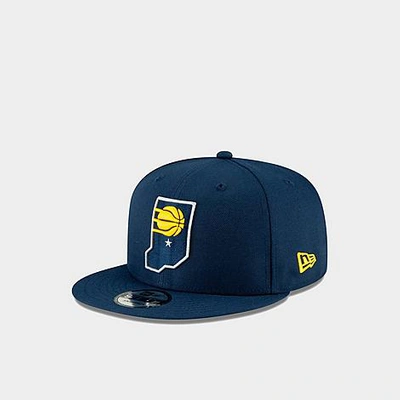 Shop New Era Indiana Pacers Nba Logo 9fifty Snapback Hat In Navy/gold