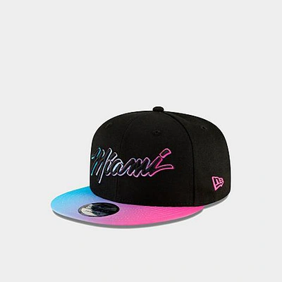 Shop New Era Miami Heat Nba Authentics City Series 9fifty Snapback Hat In Black